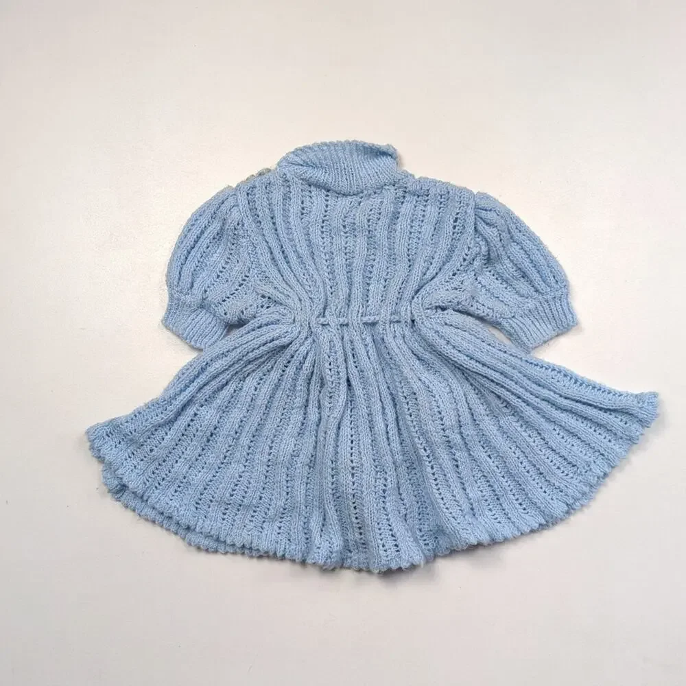 Vintage Handmade Dress Girls Size 18m Sweater Twirly Short Sleeve